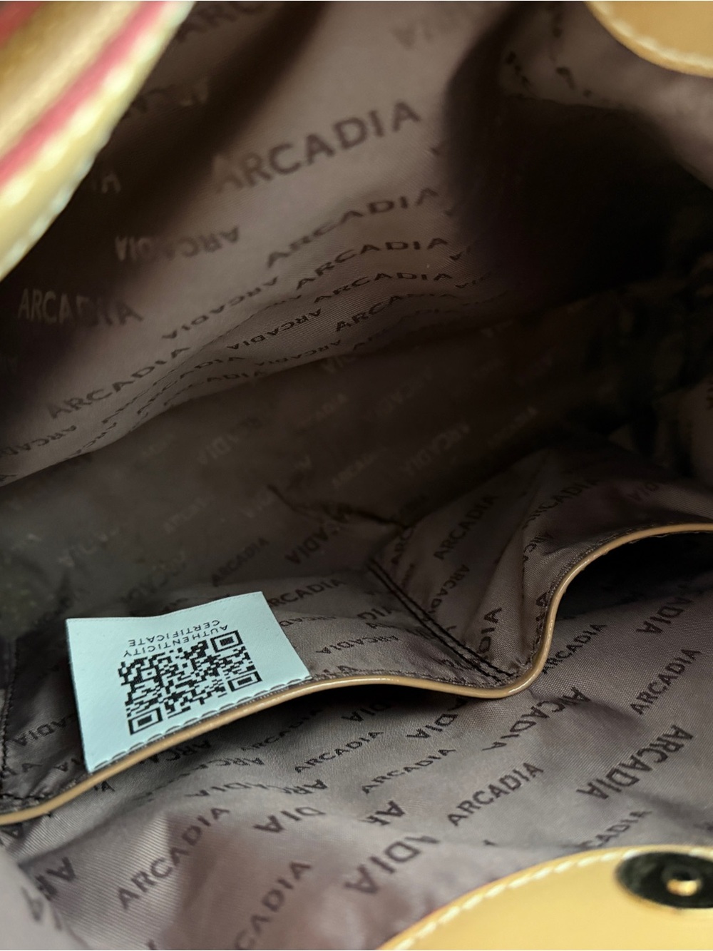 Arcadia Patent Shoulder Bag in Camel - Picture 6 of 14